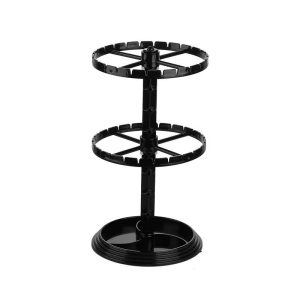 Black circular earrings stand