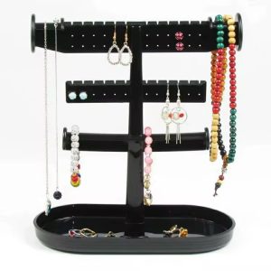 3 layered necklace & earring stand