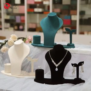 White suede set display mannequin