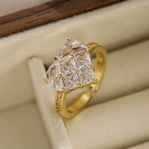 Gold Cross patterned ring
