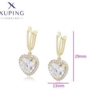 Gold Xuping love dropping earrings