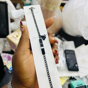 Engraved Black unique bracelet