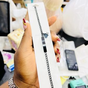 Engraved Black unique bracelet