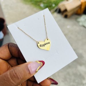 Engraved female love necklace