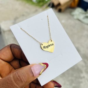 Engraved female love necklace