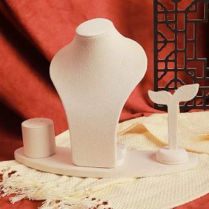 White suede set display mannequin