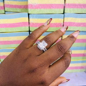 Sweet square cut wedding ring size 10