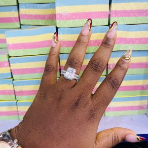 Sweet square cut wedding ring size 10