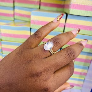 Sweet oval cut wedding ring size 10