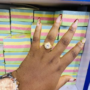 Wild cut oval wedding ring size 9