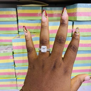 Deep cut square wedding ring size 10