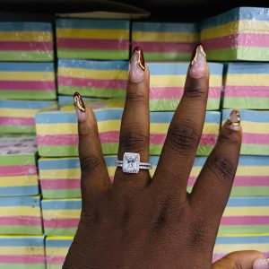 Deep cut square wedding ring size 9