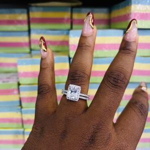 Deep cut square wedding ring size 10