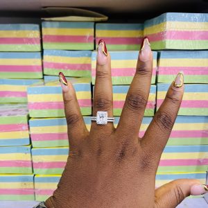 Deep cut square wedding ring size 8