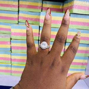 Denim oval wedding ring size 9