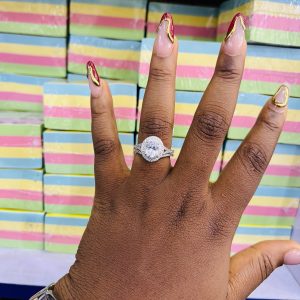 Denim oval wedding ring size 10