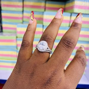 Denim oval wedding ring size 8