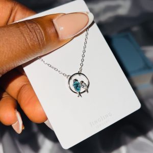 Xuping silver love bird necklace