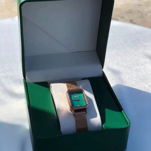 Black leather watch box