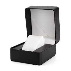 Black leather watch box