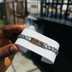 Silver engraved eyes mini bracelet