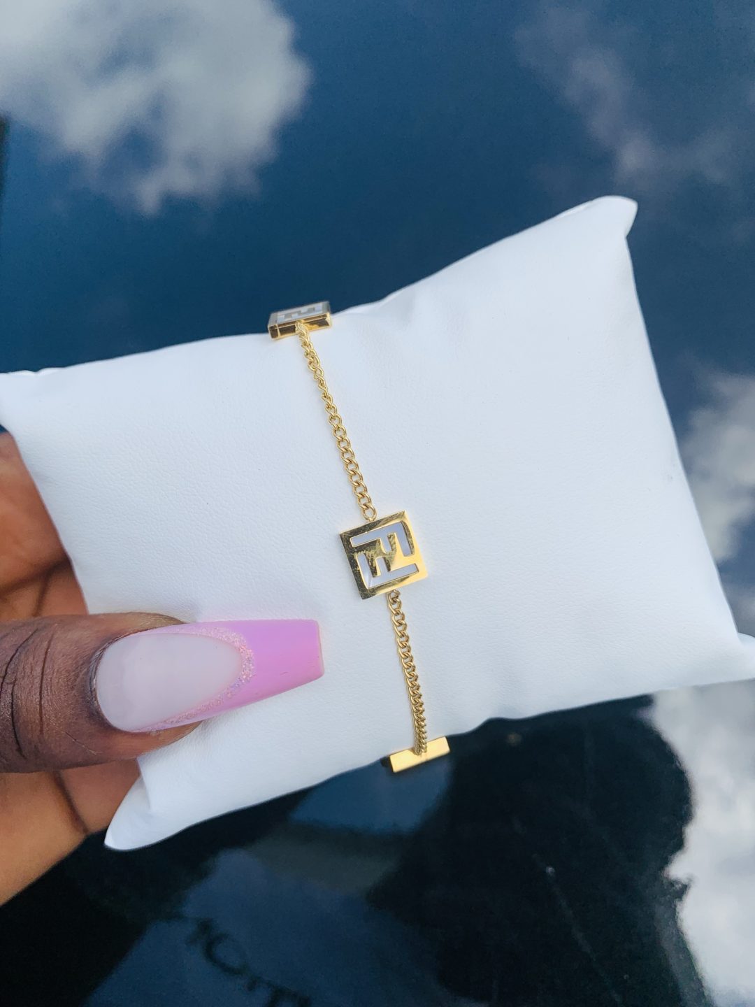 Titanium steel fendi bracelet