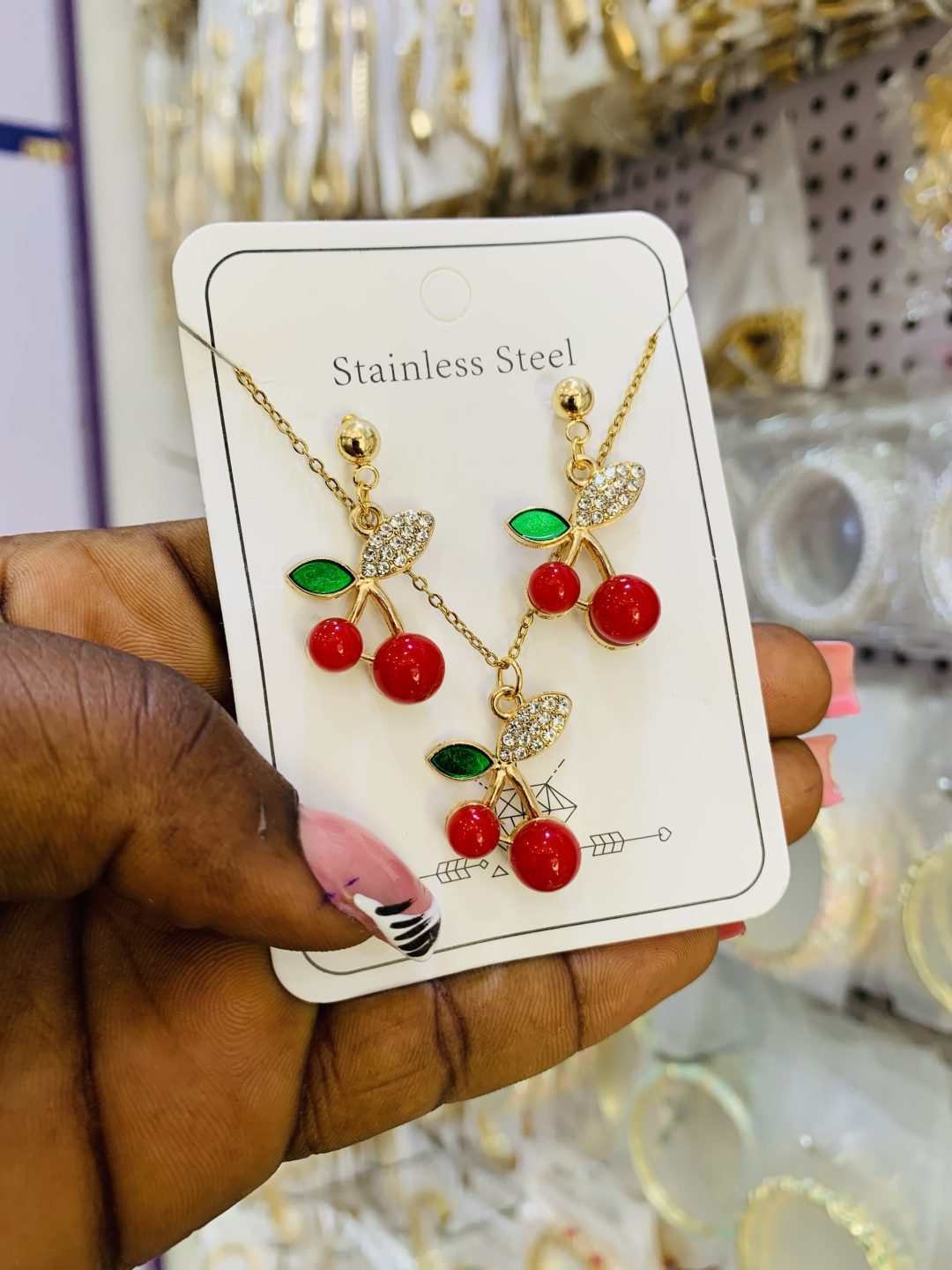 Cherry dainty necklace set 001 - Image 2