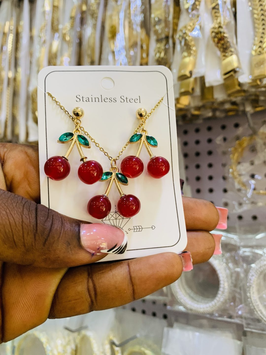 Cherry dainty necklace 003
