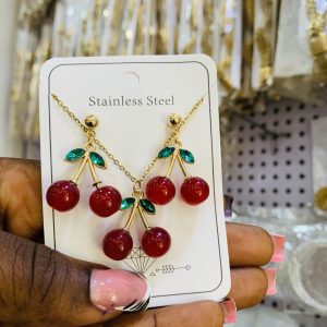 Cherry dainty necklace 003