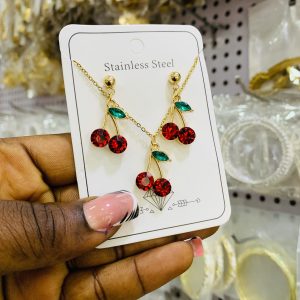 Cherry dainty necklace 004