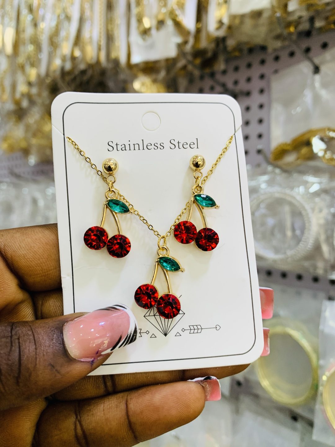 Cherry dainty necklace 004