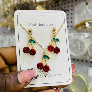 Cherry dainty necklace 004