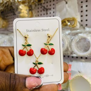 Cherry dainty necklace 005