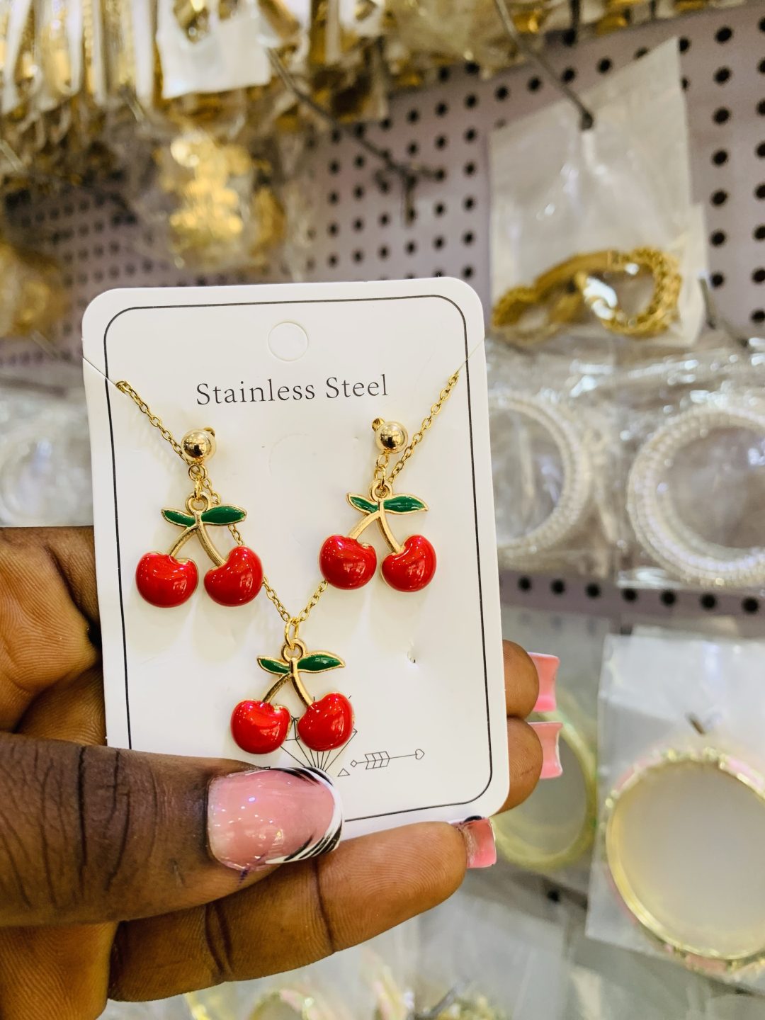 Cherry dainty necklace 005