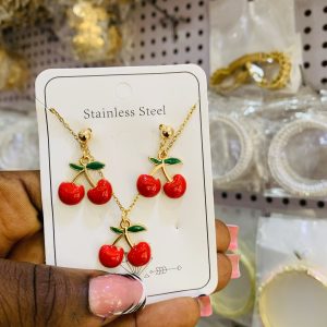 Cherry dainty necklace 005