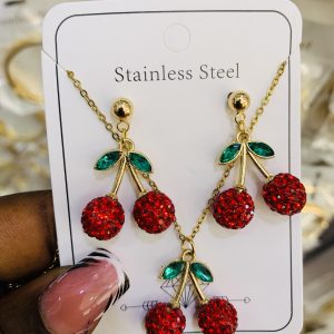 Cherry dainty necklace 006