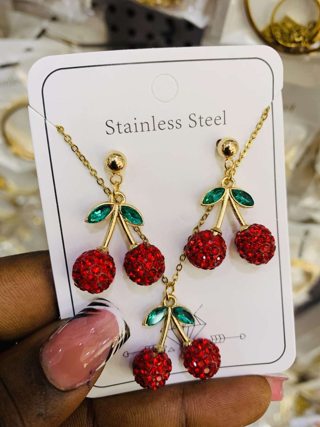 Cherry dainty necklace 006