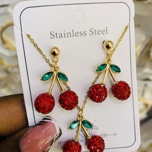 Cherry dainty necklace 006