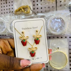 Cherry dainty necklace 007