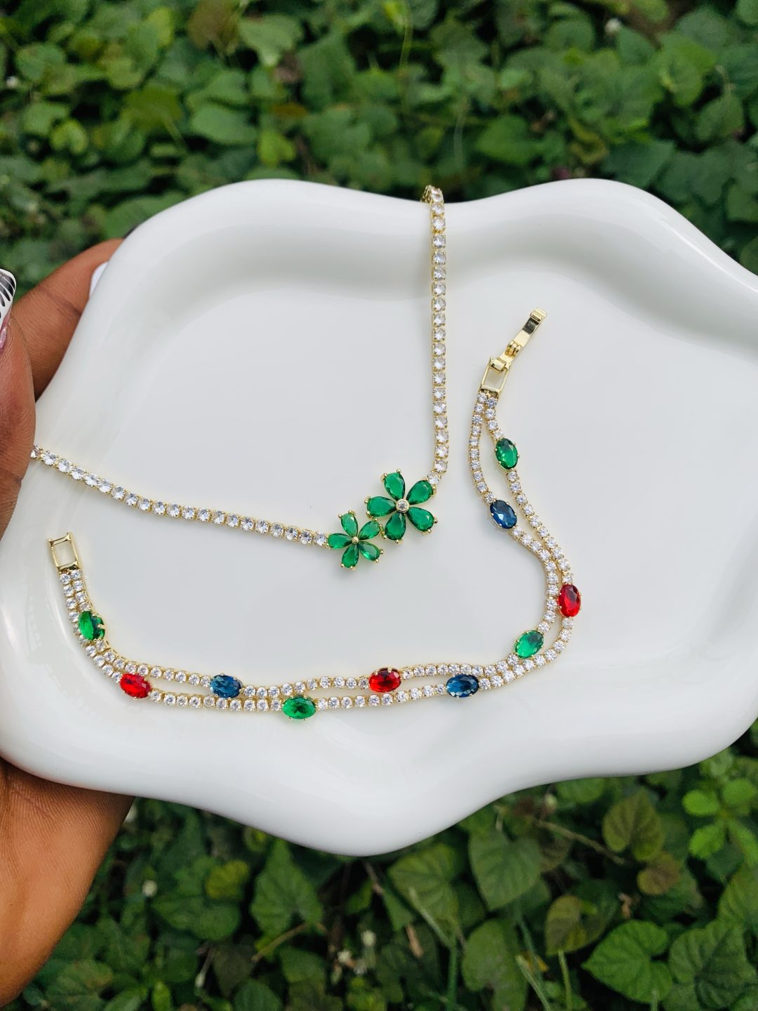 Tennis Necklace and Bracelet no box 002