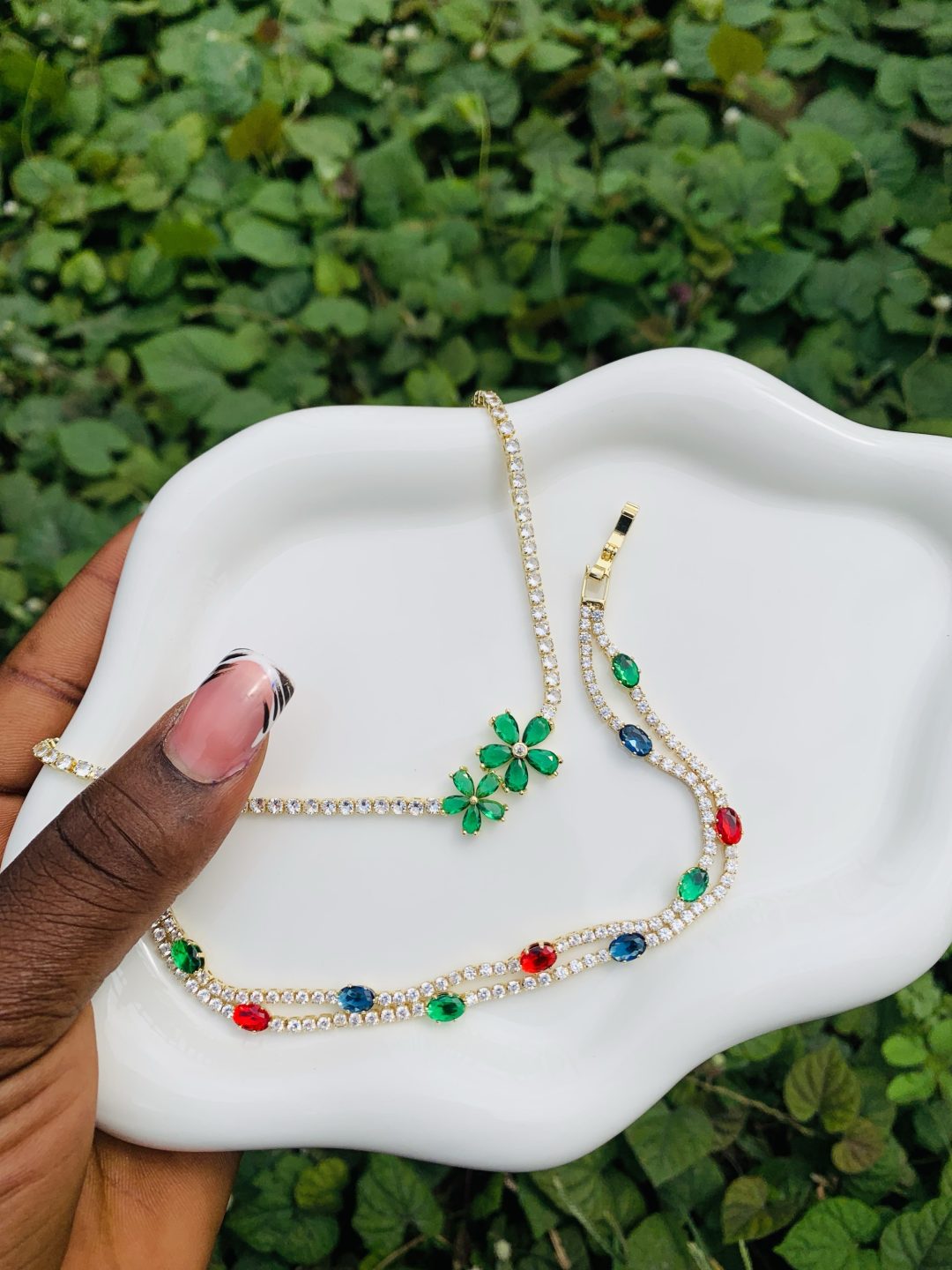 Tennis Necklace and Bracelet no box 002 - Image 2
