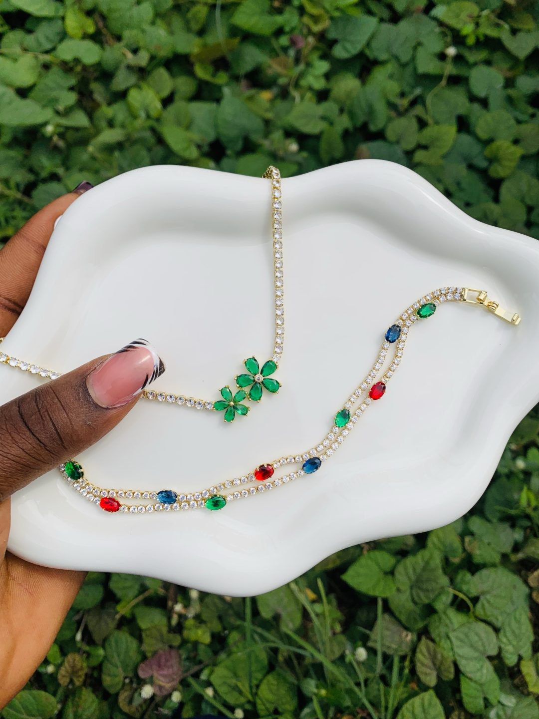 Tennis Necklace and Bracelet no box 002 - Image 3