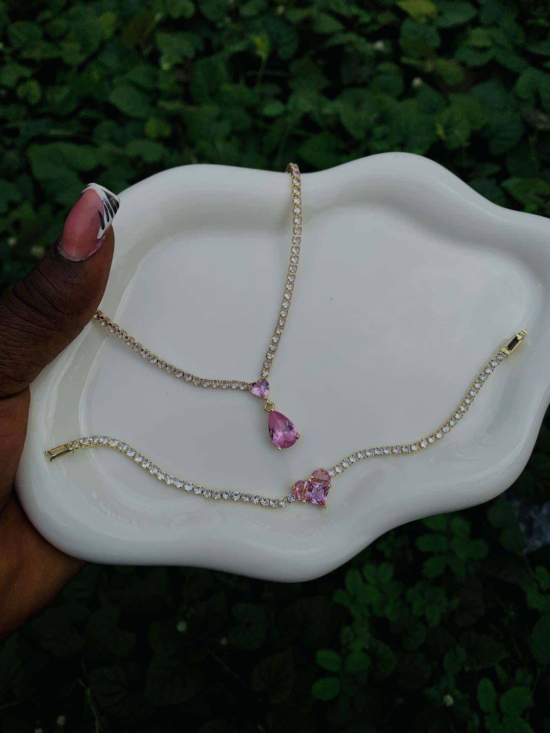 Tennis Necklace and Bracelet no box 003 - Image 3