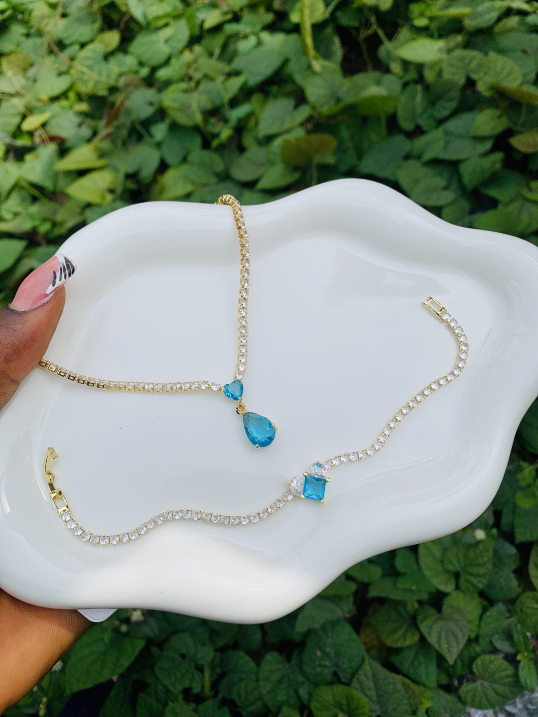 Tennis Necklace and Bracelet no box 005 - Image 2