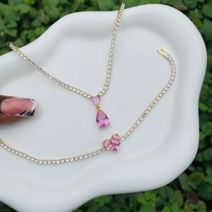 Tennis necklace and Bracelet no box 012