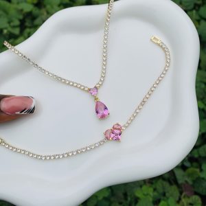 Tennis necklace and Bracelet no box 012