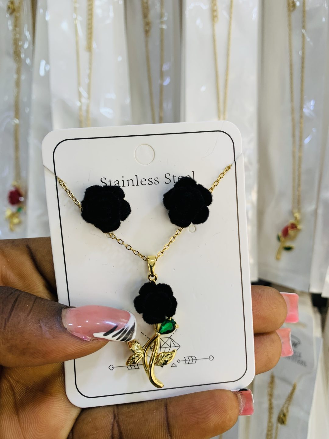 Flower dainty necklace set 003 - Image 2