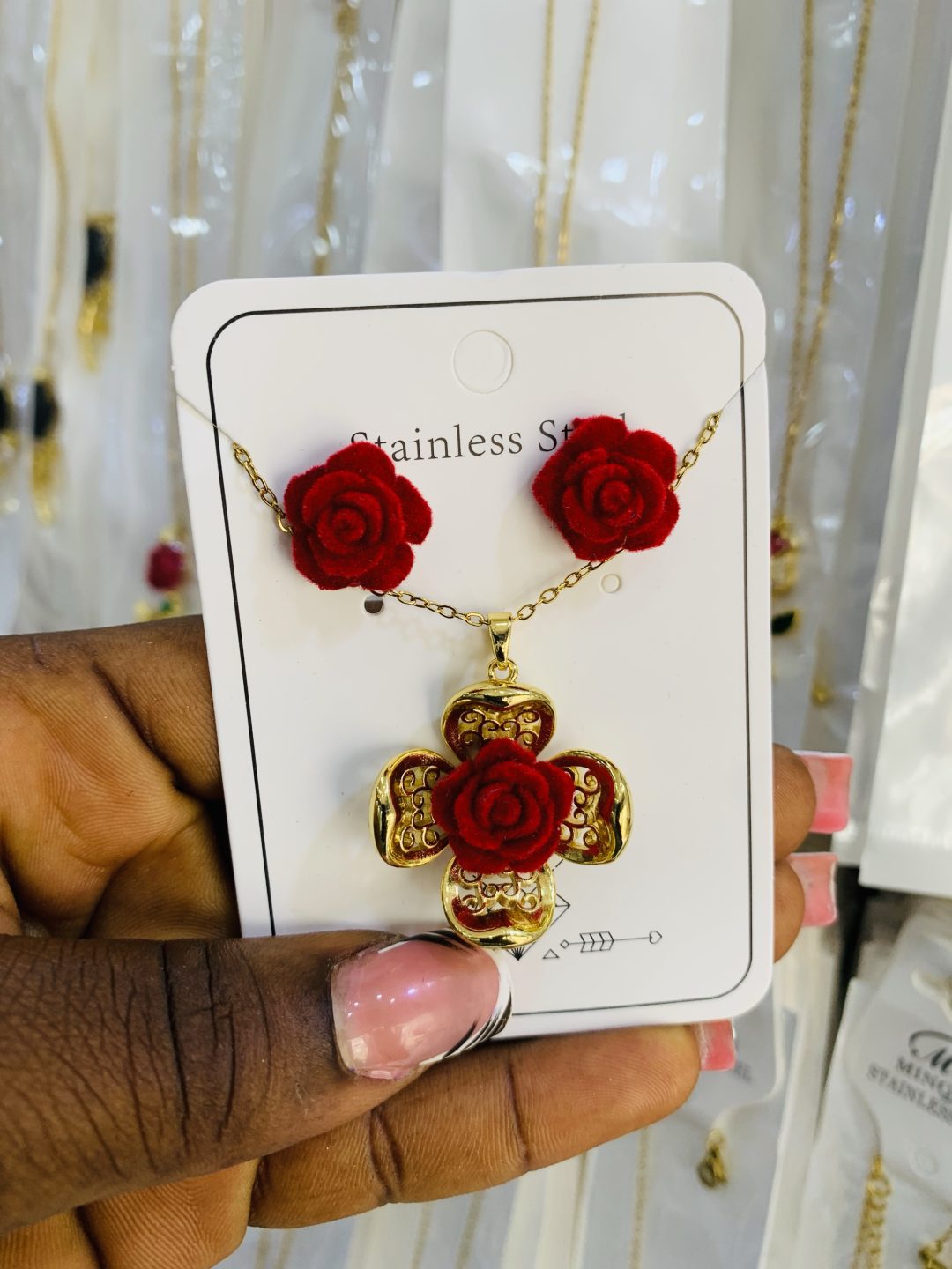 Flower dainty necklace set 004 - Image 2