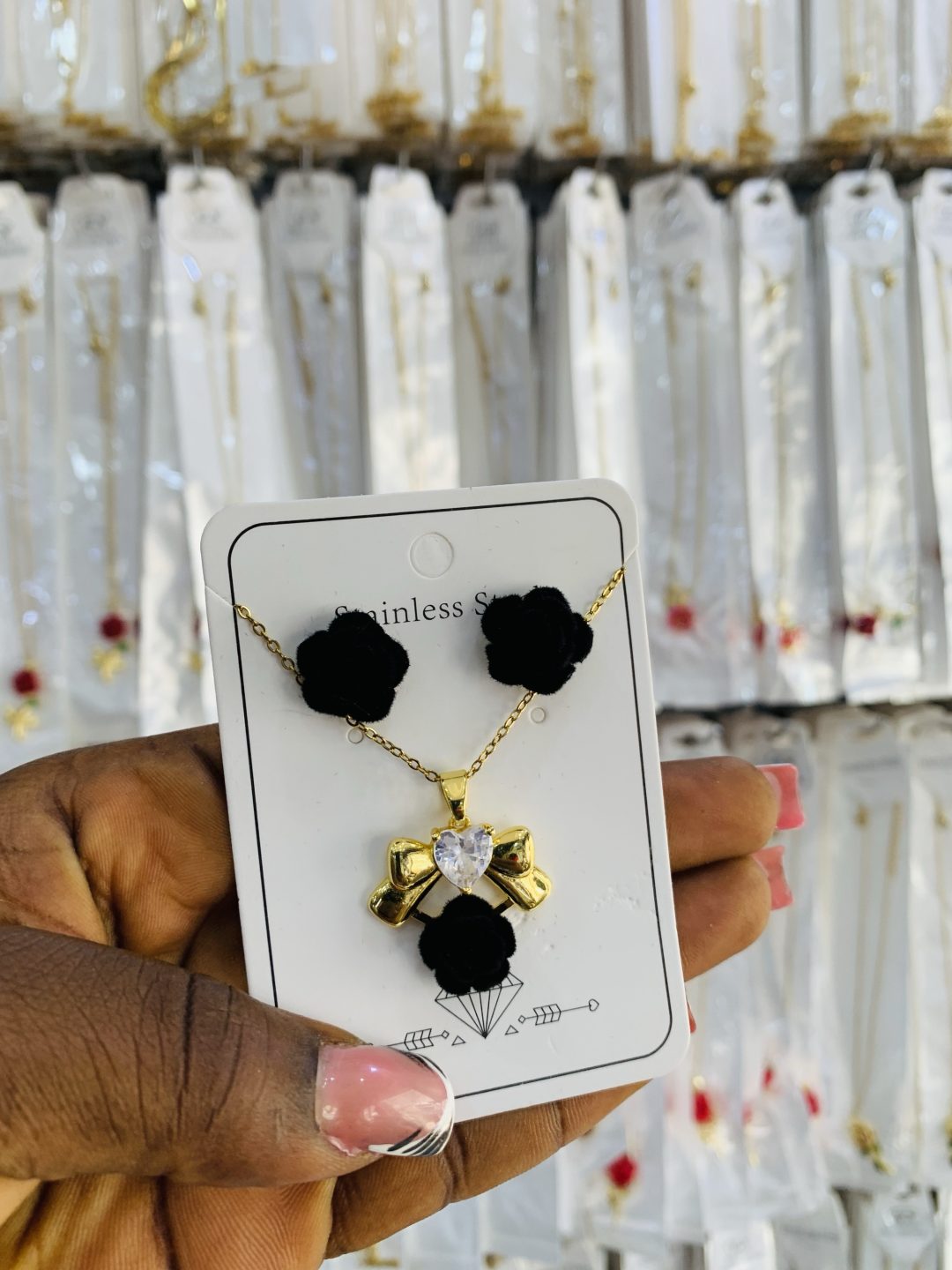 Flower dainty necklace set 005 - Image 2