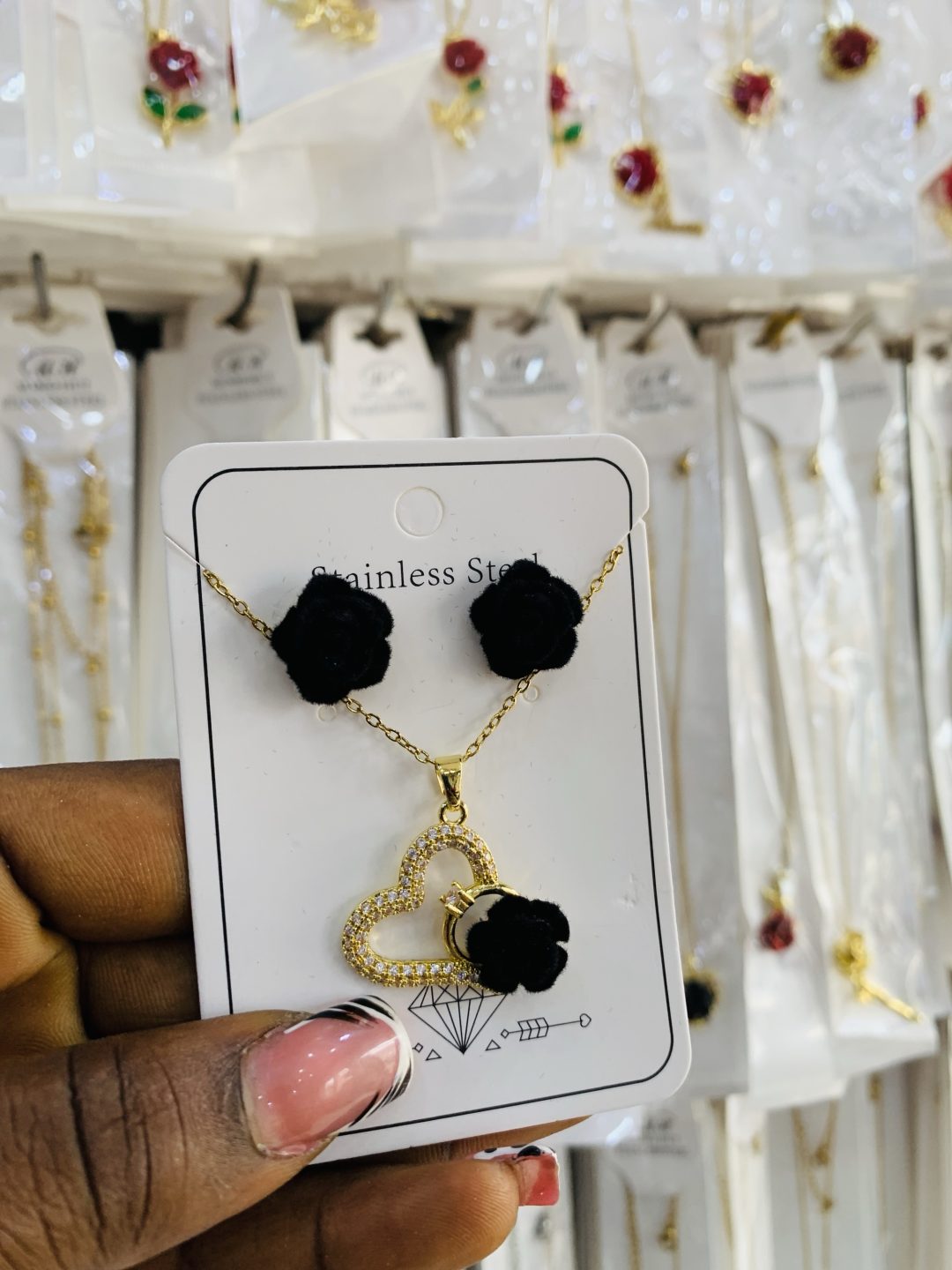 Flower dainty necklace set 008 - Image 2